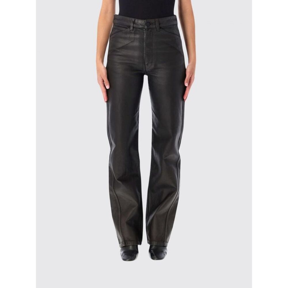 Lemaire Women Lemaire High-Waisted Straight-Leg 5-Pocket Coated Denim Trousers